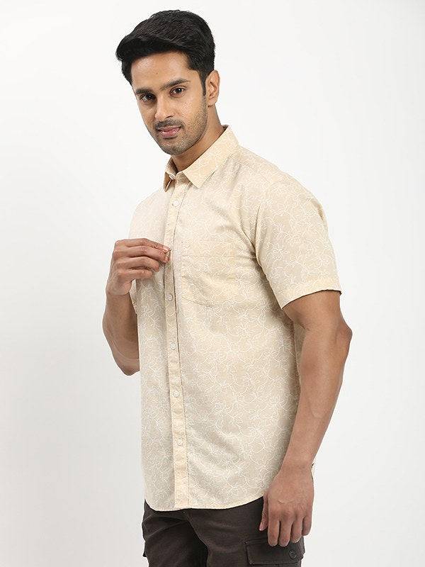 Men Printed Half Sleeve Cotton Blend Shirt