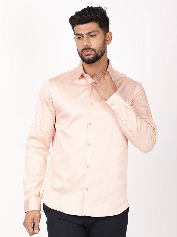 Men Solid Full Sleeve Cotton Blend Shirt