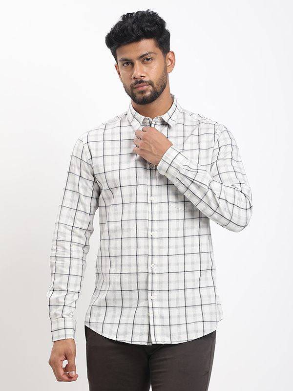Men Checked Full Sleeve Cotton Blend Shirt