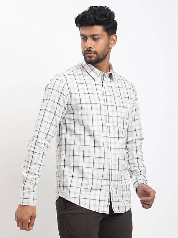 Men Checked Full Sleeve Cotton Blend Shirt