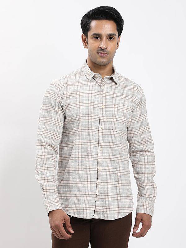 Men Checked Full Sleeve Cotton Stretch Shirt