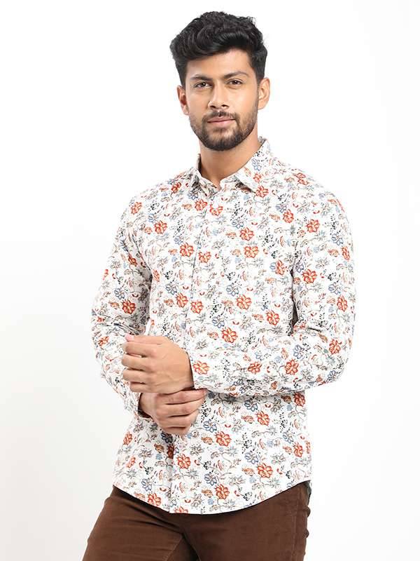 Men Printed Full Sleeve Cotton Corduroy Shirt