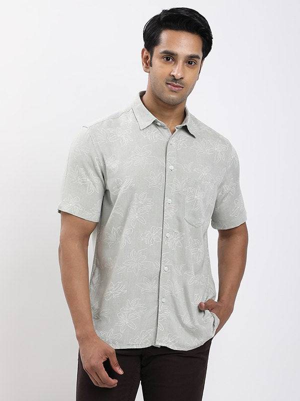 Fairtrade Men Printed Half Sleeve Viscose Blend Shirt