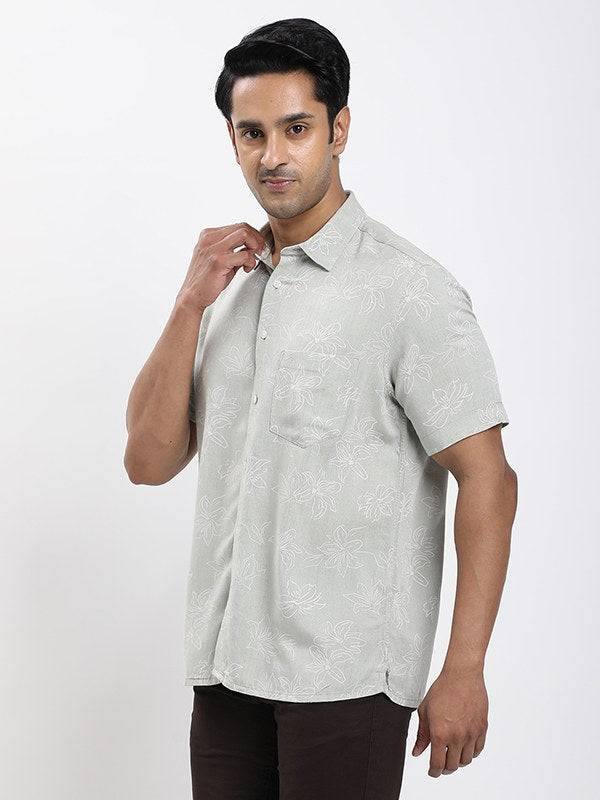 Fairtrade Men Printed Half Sleeve Viscose Blend Shirt