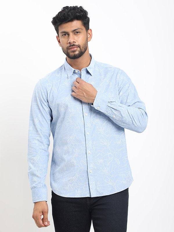 Men Printed Full Sleeve Cotton Corduroy Shirt