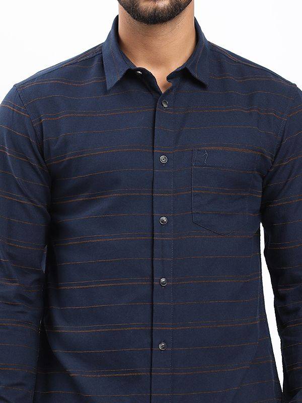 Fairtrade Men Striped Full Sleeve Cotton Shirt