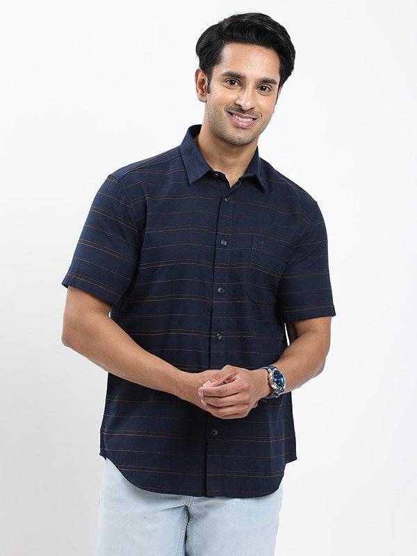 Fairtrade Men Striped Half Sleeve Cotton Shirt