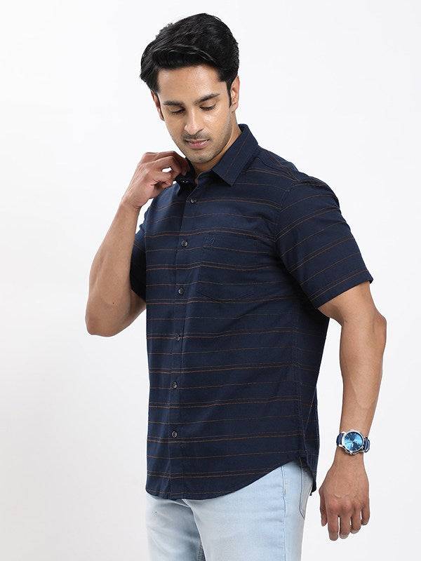 Fairtrade Men Striped Half Sleeve Cotton Shirt