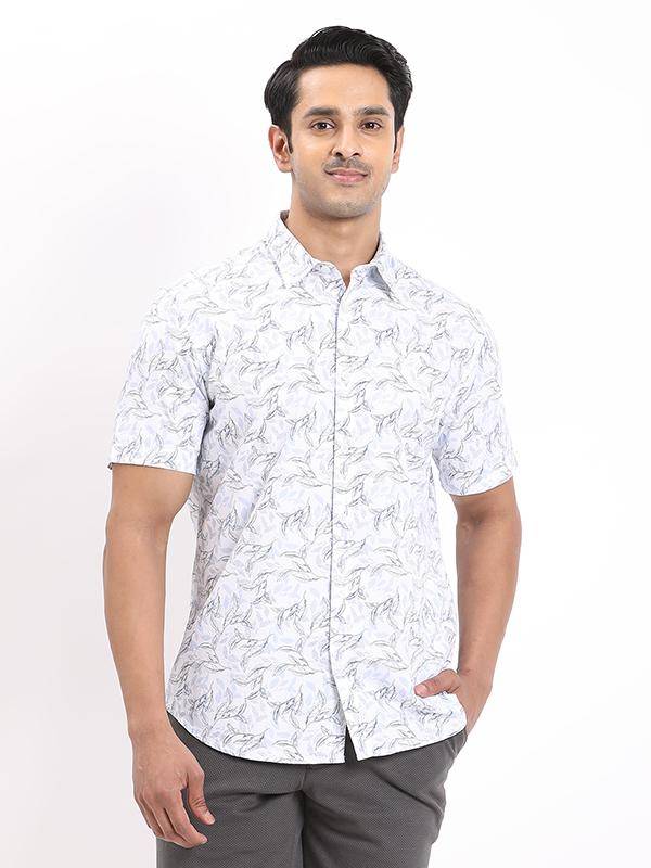 Men Printed Half Sleeve Cotton Blend Shirt