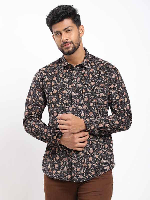 Men Printed Full Sleeve Cotton Corduroy Shirt