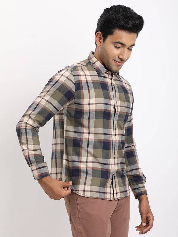 Men Checked Full Sleeve Cotton Shirt