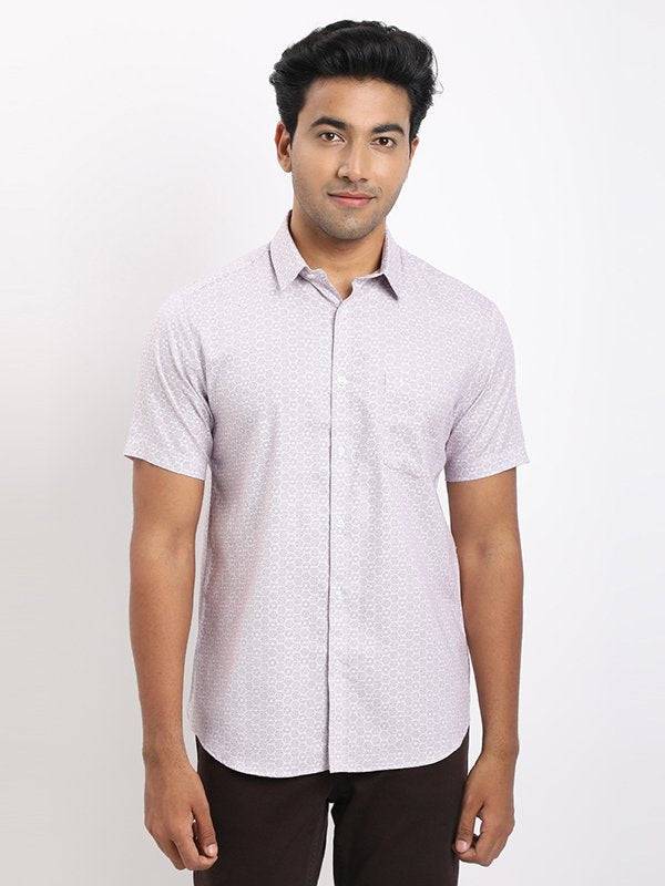 Men Printed Half Sleeve Cotton Blend Shirt