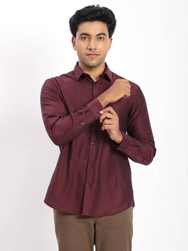 Men Solid Full Sleeve Cotton Shirt