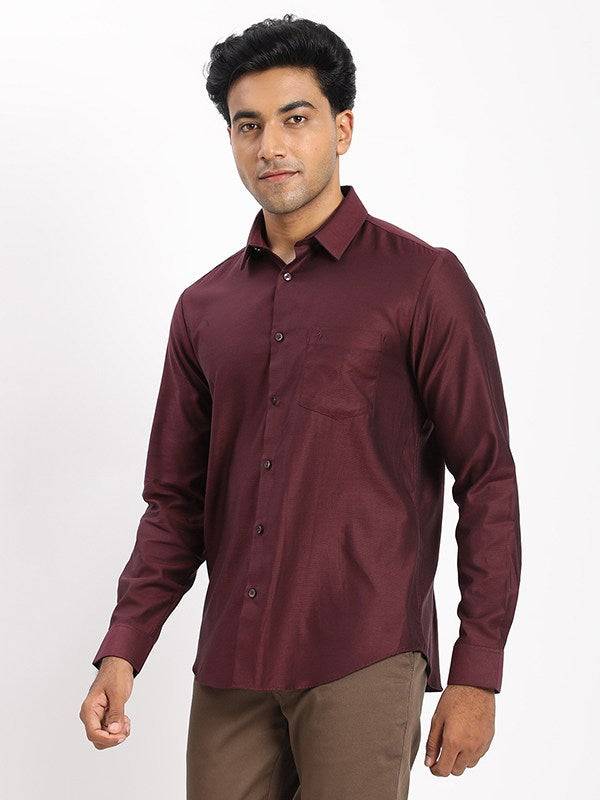 Men Solid Full Sleeve Cotton Shirt