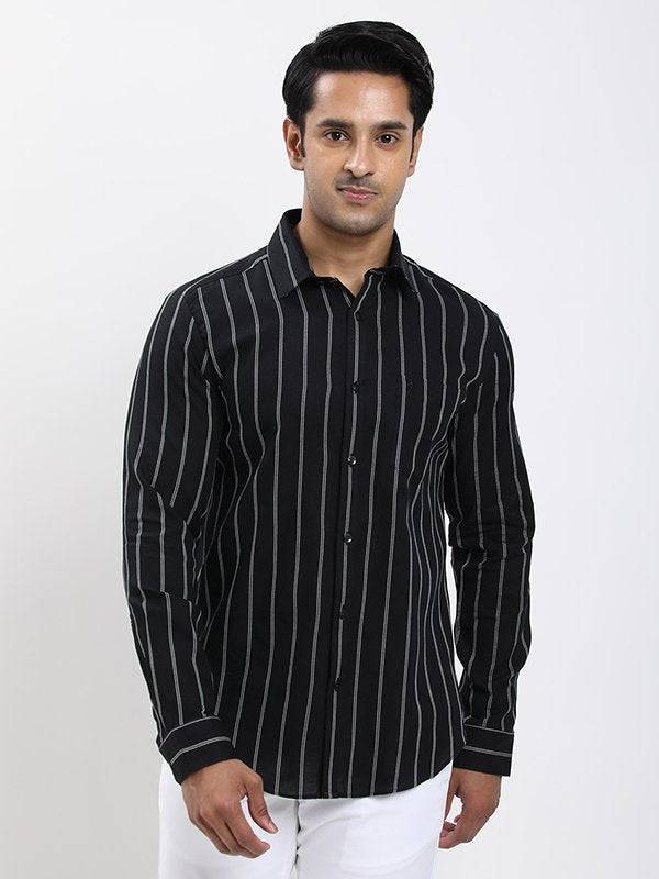 Men Striped Full Sleeve Cotton Shirt