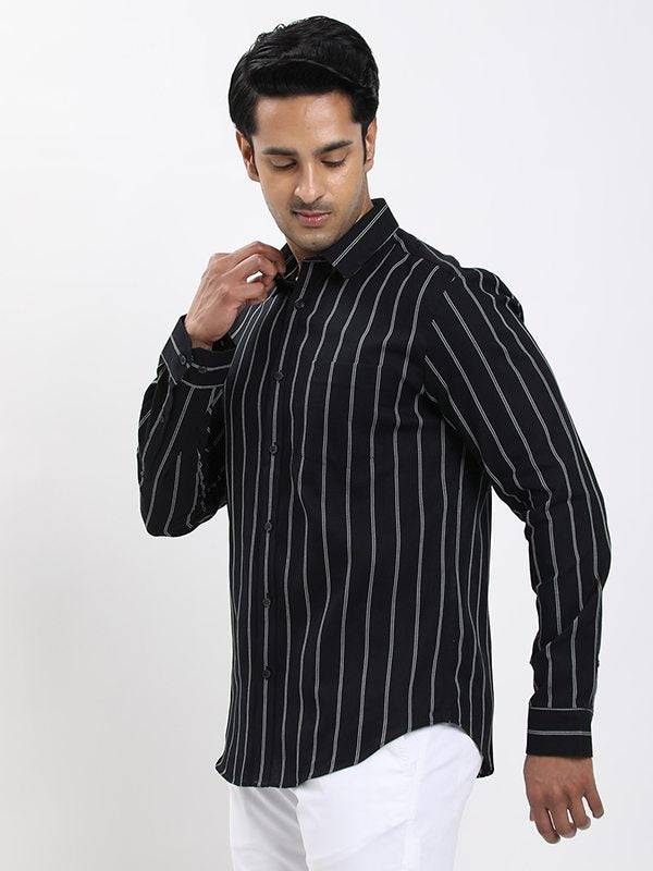 Men Striped Full Sleeve Cotton Shirt