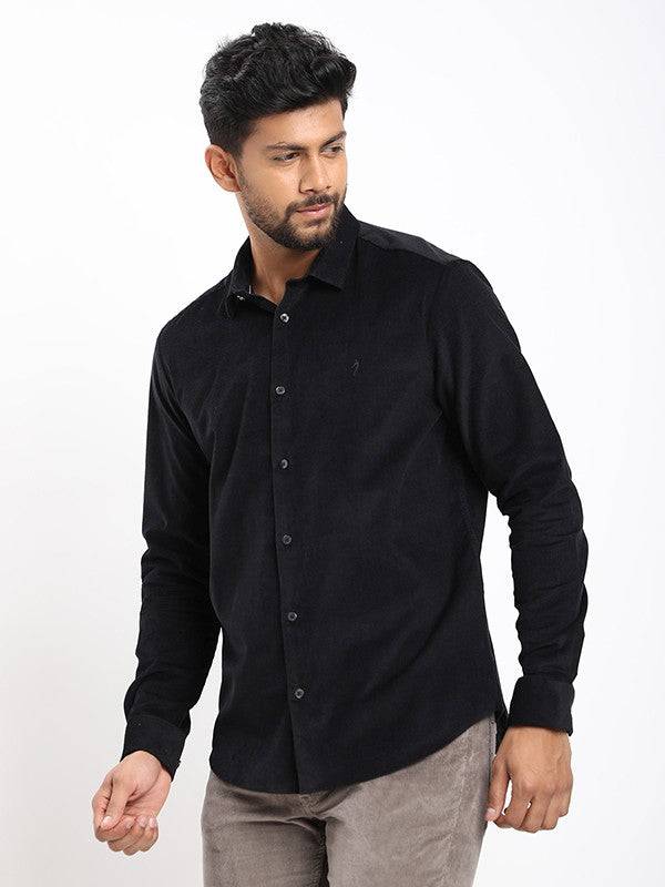 Men Solid Full Sleeve Polyester Blend Corduroy Shirt