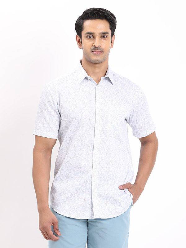 Men Printed Half Sleeve Cotton Shirt