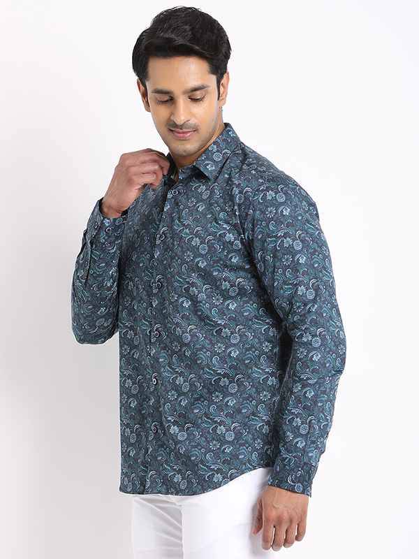 Men Printed Full Sleeve Cotton Shirt