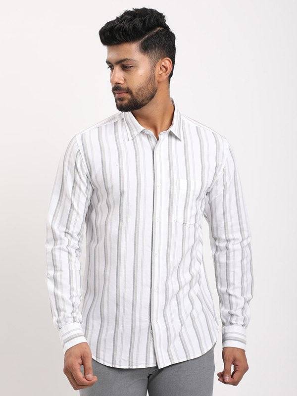 Men Striped Full Sleeve Cotton Shirt