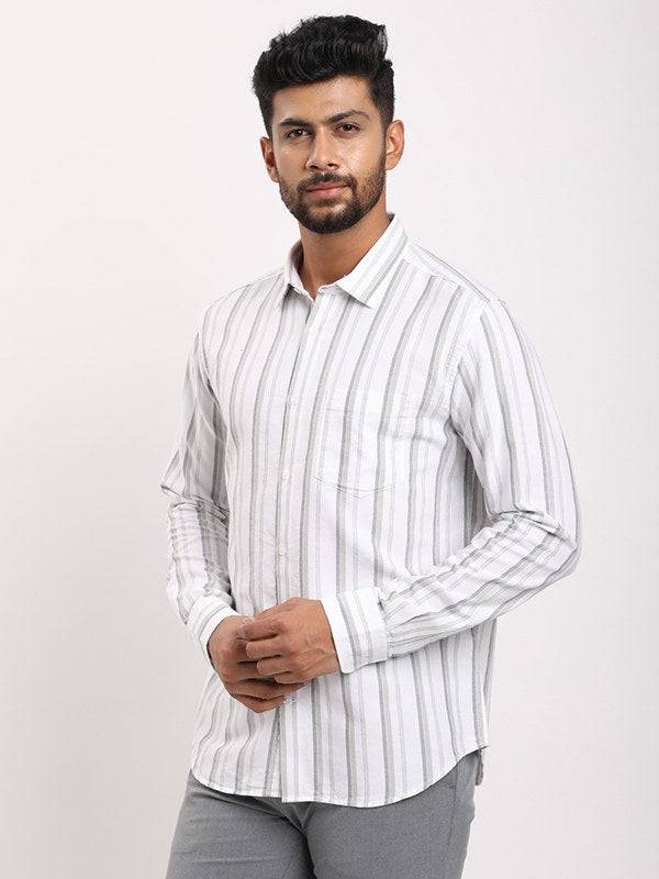 Men Striped Full Sleeve Cotton Shirt