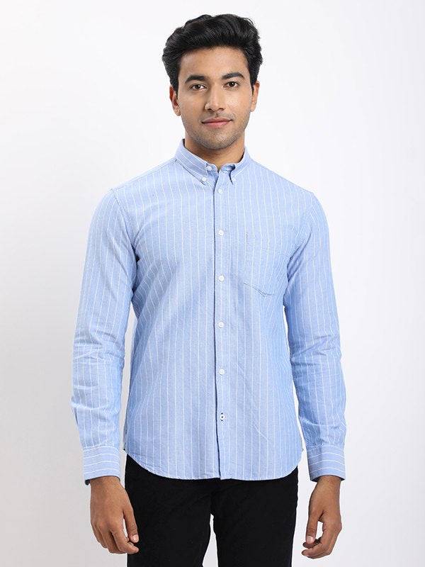Men Striped Full Sleeve Cotton Shirt