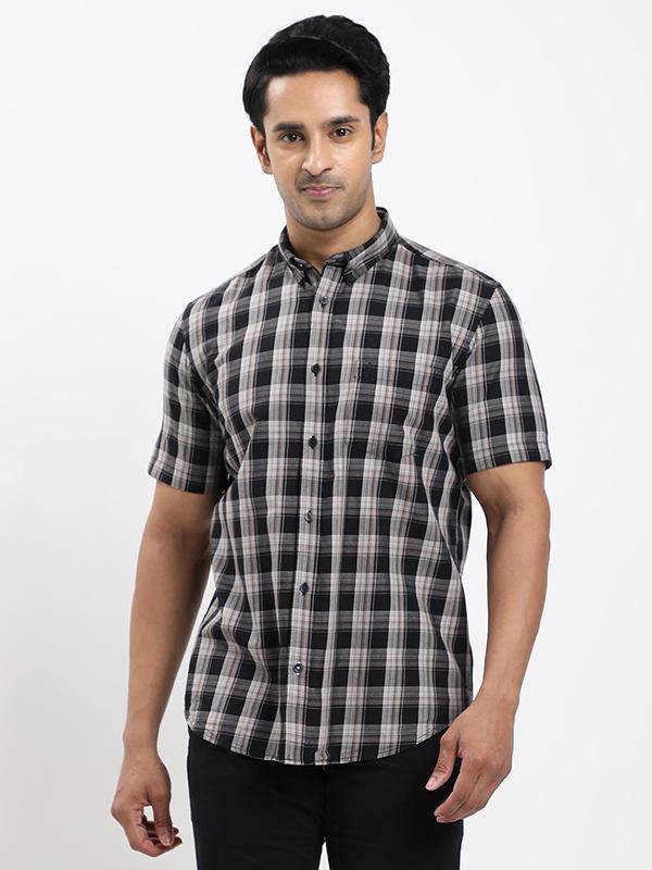 Fairtrade Men Checked Half Sleeve Cotton Shirt