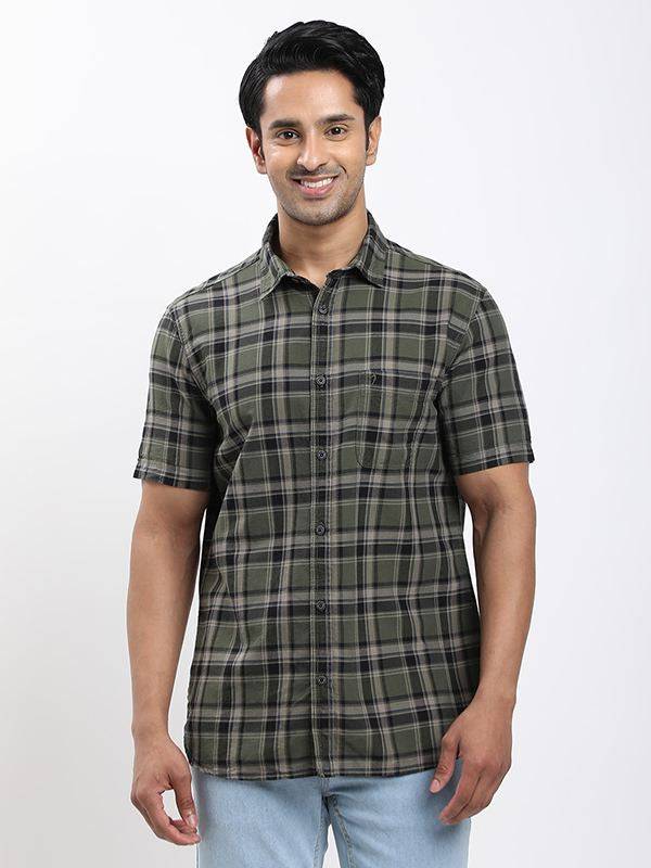 Fairtrade Men Checked Half Sleeve Cotton Shirt