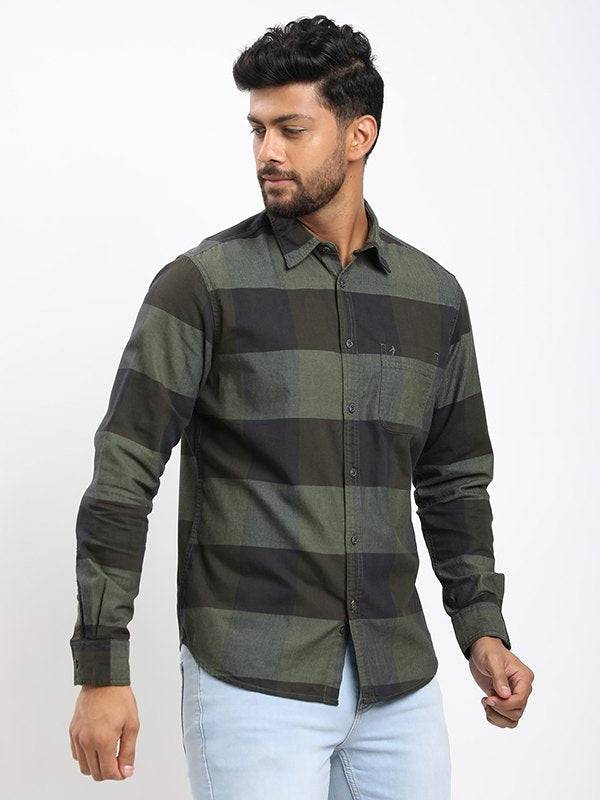 Men Checked Full Sleeve Cotton Shirt