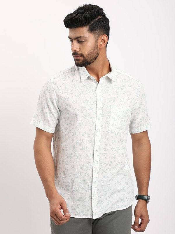 Men Printed Half Sleeve Cotton Blend Shirt