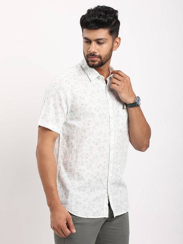 Men Printed Half Sleeve Cotton Blend Shirt