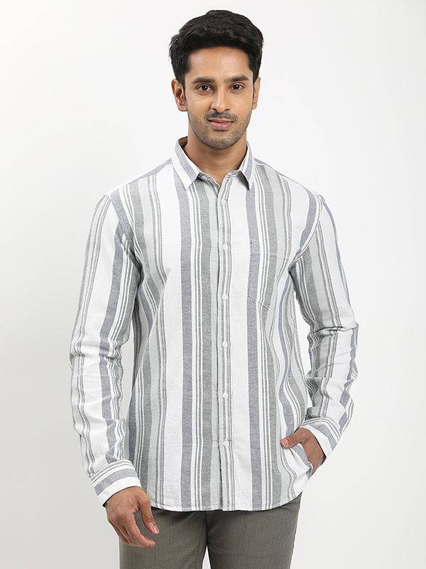 Men Striped Full Sleeve Cotton Shirt