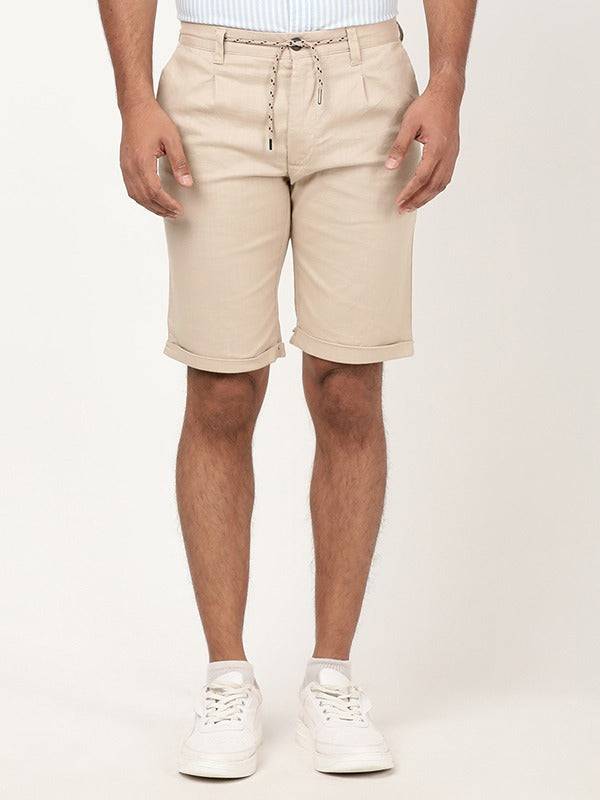 Men Solid Cotton Stretch Shorts