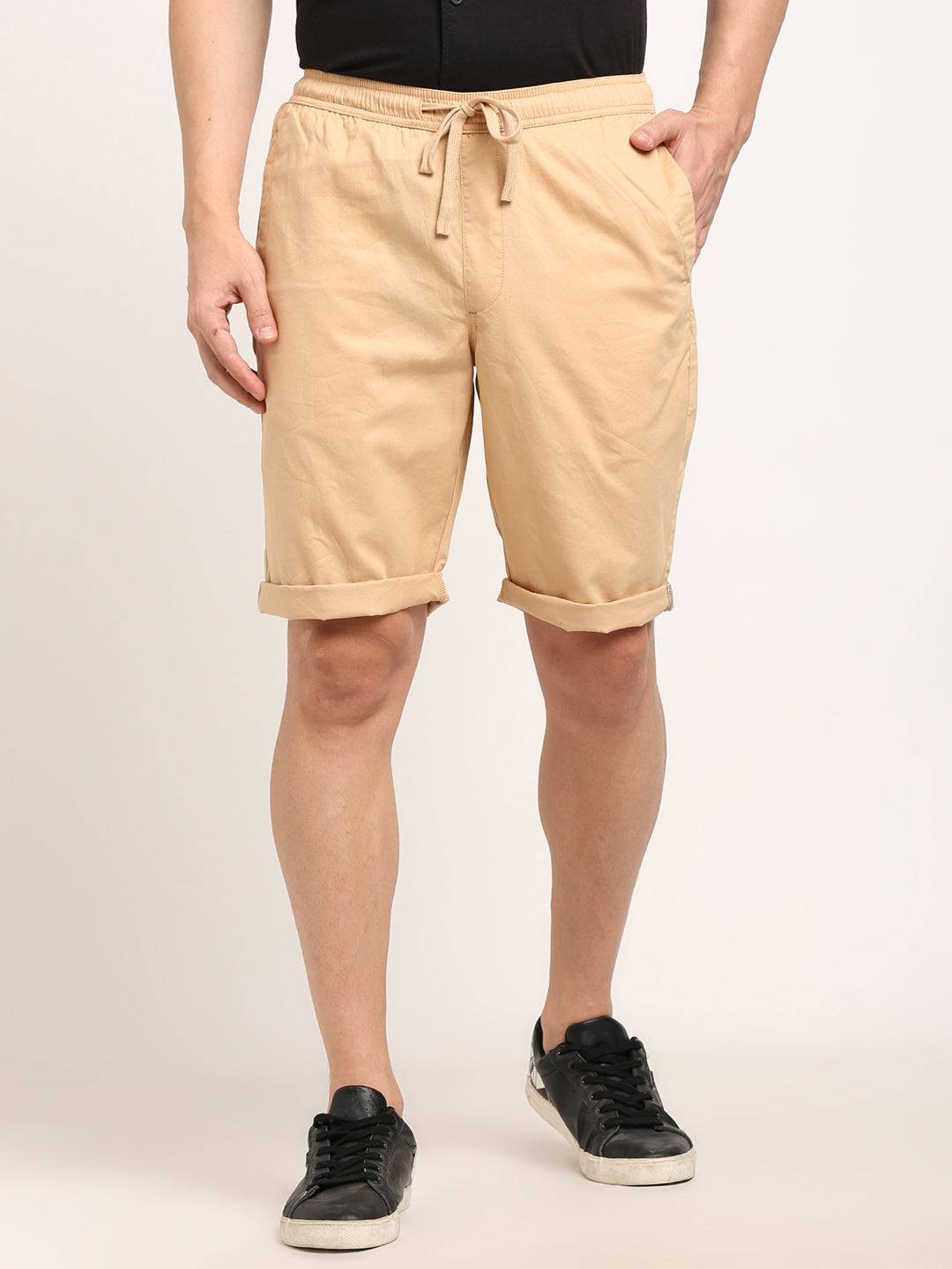 Men Solid Cotton Shorts