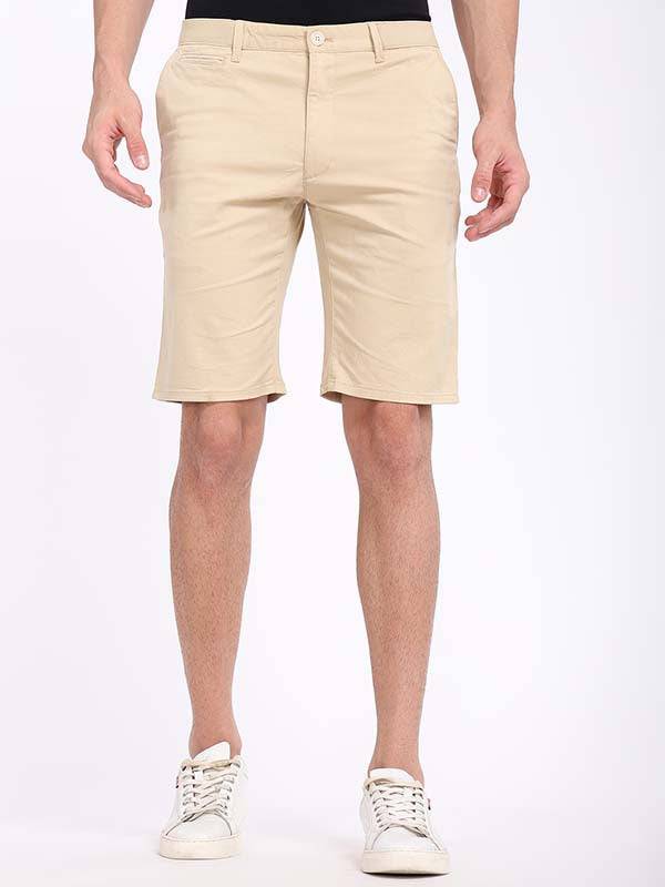 Men Solid Cotton Stretch Shorts