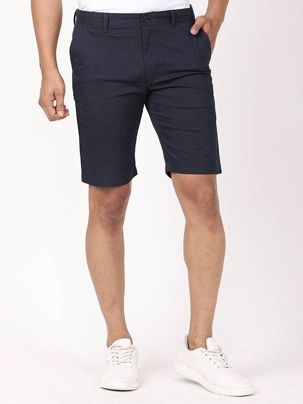 Men Solid Cotton Stretch Shorts