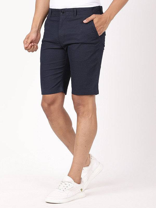 Men Solid Cotton Stretch Shorts