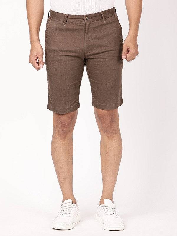 Men Solid Cotton Stretch Shorts