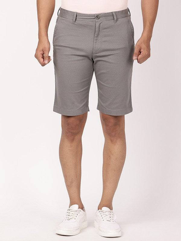 Men Solid Cotton Stretch Shorts