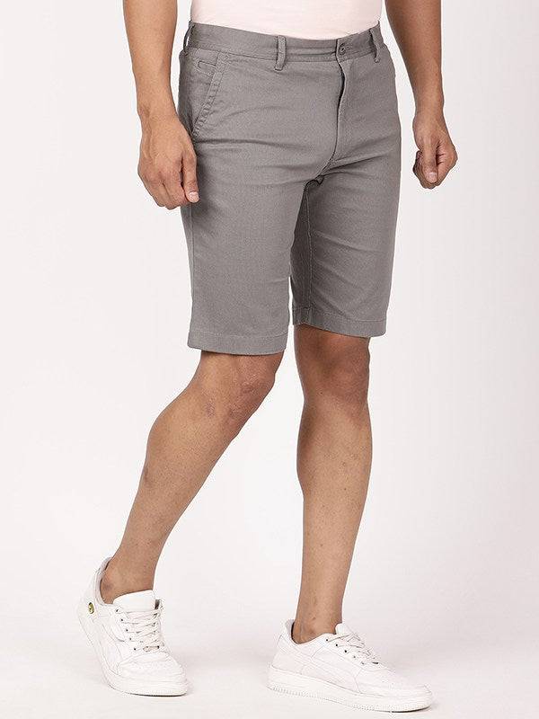 Men Solid Cotton Stretch Shorts