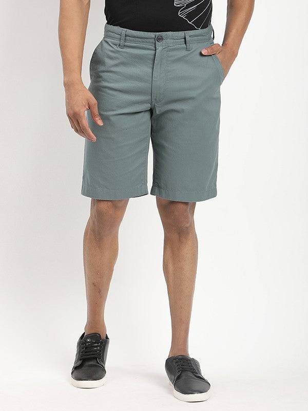 Men Solid Cotton Shorts