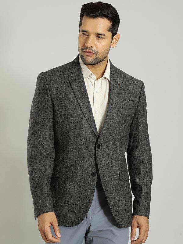 Men Solid Full Sleeve Casual Blazer