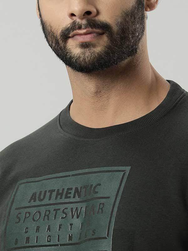 Men Full Sleeve Graphic Crew Neck Sweatshirt