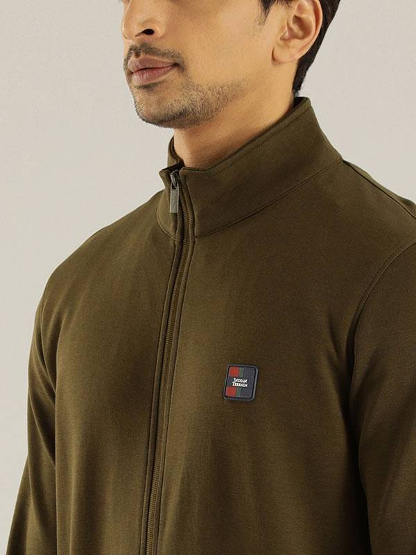 Men Full Sleeve Solid High Neck Sweatshirt
