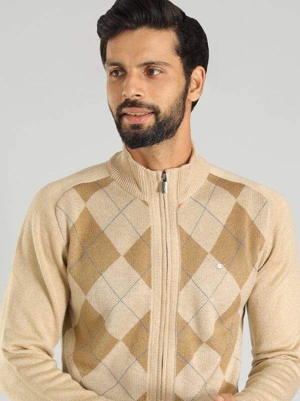 Men Solid Full Sleeve High Neck Sweater