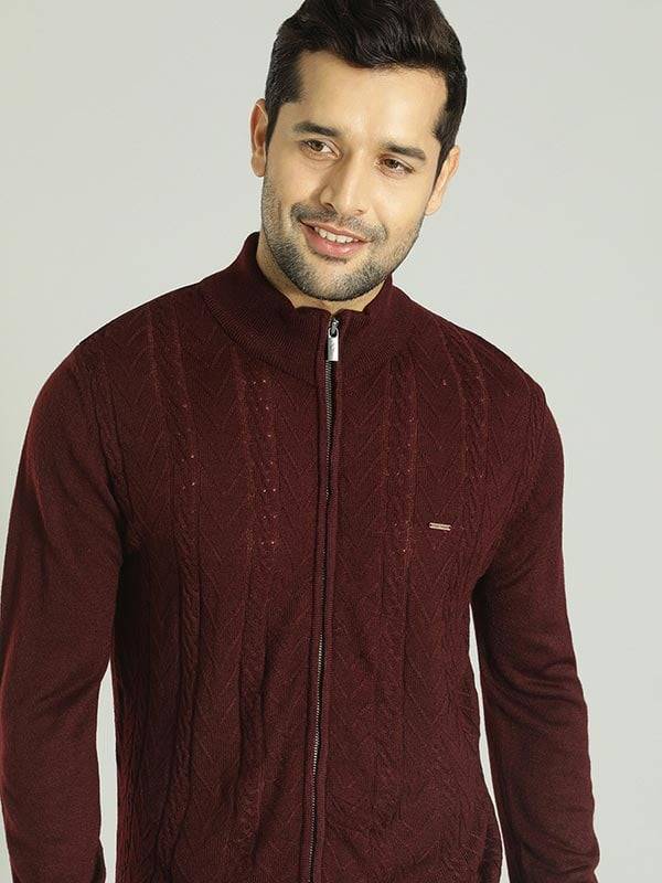 Men Solid Full Sleeve High Neck Sweater