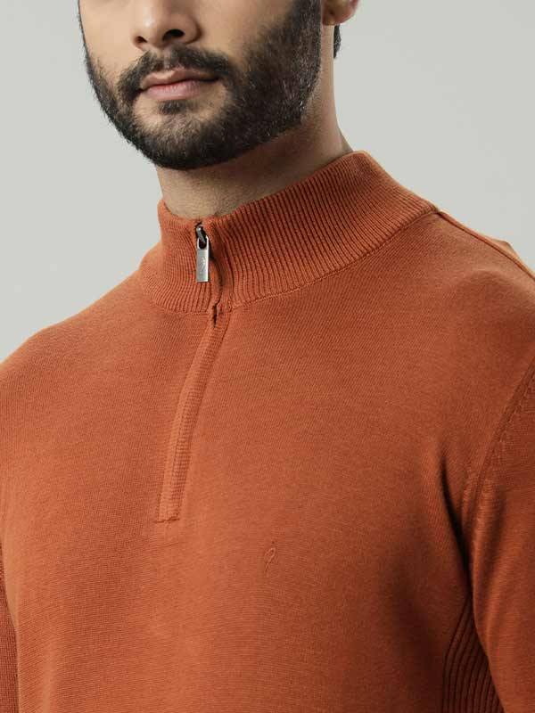 Men Solid Full Sleeve High Neck Sweater