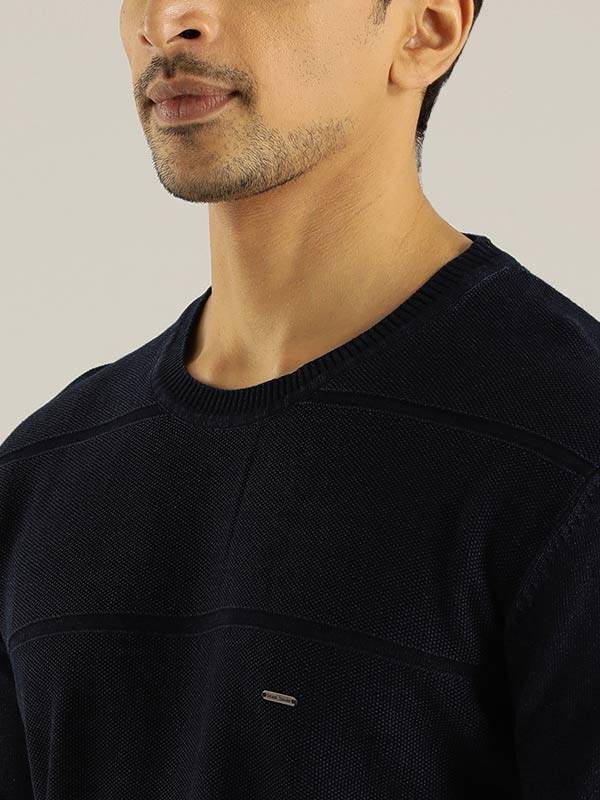 Men Striped Full Sleeve Crew Neck Sweater