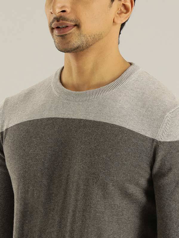 Men Striped Full Sleeve Crew Neck Sweater