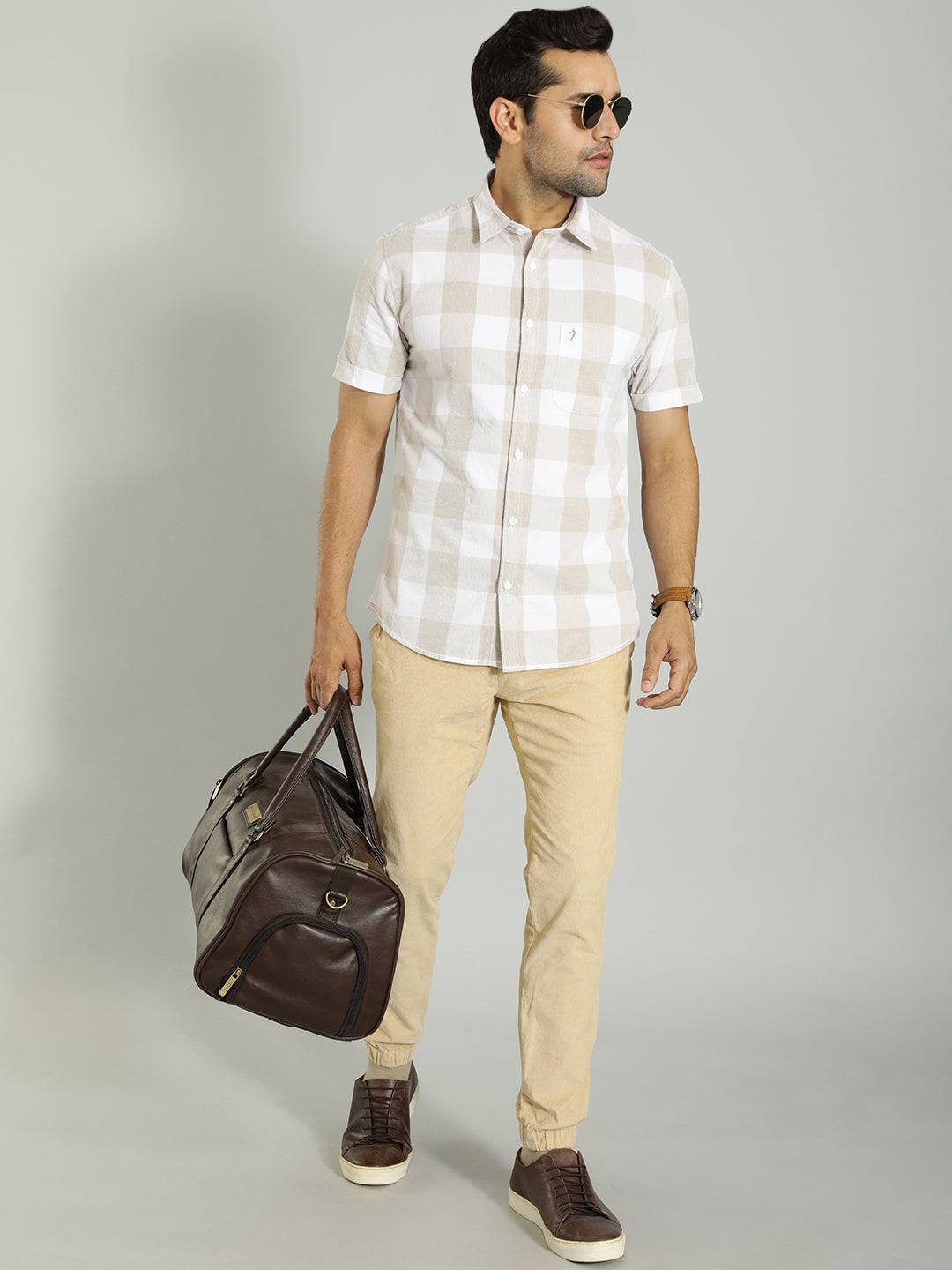 Men Urban Fit Cotton Stretch Trouser